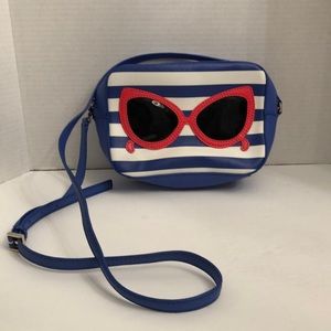Kate Spade NY Blue White Striped Red Sunglasses Make a Splash Crossbody Bag